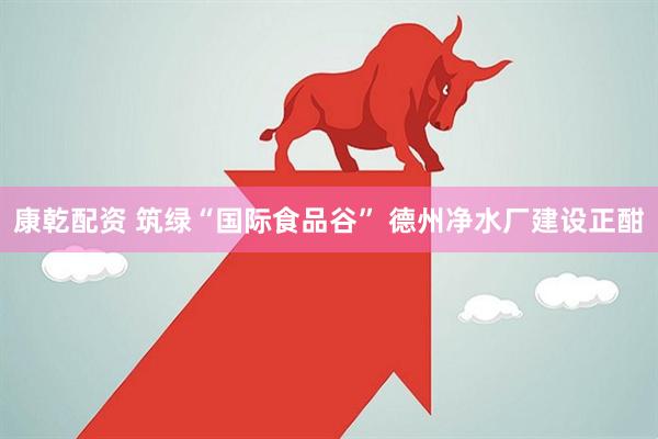 康乾配资 筑绿“国际食品谷” 德州净水厂建设正酣